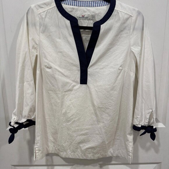 Vineyard Vines Color Block  Savannah Popover Top Xsmall Xs - Picture 2 of 7